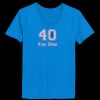 Ladies’  Junior Fine Jersey V-Neck Longer Length T-Shirt Thumbnail