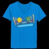 Ladies’  Junior Fine Jersey V-Neck Longer Length T-Shirt Thumbnail