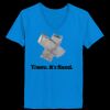 Ladies’  Junior Fine Jersey V-Neck Longer Length T-Shirt Thumbnail