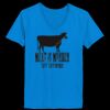 Ladies’  Junior Fine Jersey V-Neck Longer Length T-Shirt Thumbnail