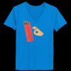 Ladies’  Junior Fine Jersey V-Neck Longer Length T-Shirt Thumbnail