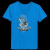 Ladies’  Junior Fine Jersey V-Neck Longer Length T-Shirt Thumbnail