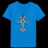 Ladies’  Junior Fine Jersey V-Neck Longer Length T-Shirt Thumbnail