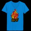 Ladies’  Junior Fine Jersey V-Neck Longer Length T-Shirt Thumbnail