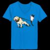 Ladies’  Junior Fine Jersey V-Neck Longer Length T-Shirt Thumbnail