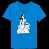 Ladies’  Junior Fine Jersey V-Neck Longer Length T-Shirt Thumbnail