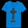 Ladies’  Junior Fine Jersey V-Neck Longer Length T-Shirt Thumbnail