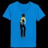 Ladies’  Junior Fine Jersey V-Neck Longer Length T-Shirt Thumbnail