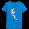 Ladies’  Junior Fine Jersey V-Neck Longer Length T-Shirt Thumbnail