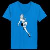 Ladies’  Junior Fine Jersey V-Neck Longer Length T-Shirt Thumbnail