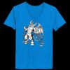 Ladies’  Junior Fine Jersey V-Neck Longer Length T-Shirt Thumbnail