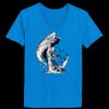 Ladies’  Junior Fine Jersey V-Neck Longer Length T-Shirt Thumbnail