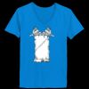Ladies’  Junior Fine Jersey V-Neck Longer Length T-Shirt Thumbnail