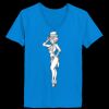 Ladies’  Junior Fine Jersey V-Neck Longer Length T-Shirt Thumbnail