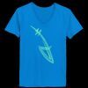 Ladies’  Junior Fine Jersey V-Neck Longer Length T-Shirt Thumbnail