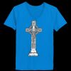 Ladies’  Junior Fine Jersey V-Neck Longer Length T-Shirt Thumbnail