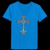 Ladies’  Junior Fine Jersey V-Neck Longer Length T-Shirt Thumbnail