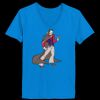 Ladies’  Junior Fine Jersey V-Neck Longer Length T-Shirt Thumbnail
